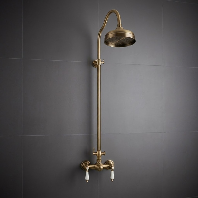 Featured Antique Brass Shower System